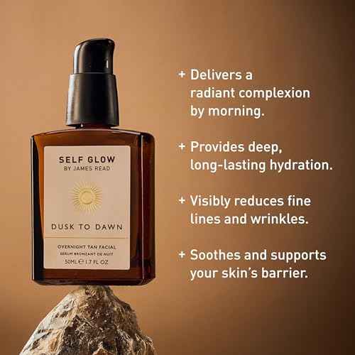 Self Glow by James Read - Dusk to Dawn Overnight Tan Facial Serum | Hydrate, Smooth + Plump | Aloe, Vitamin E + Plant-Based DHA | Stain-, Silicone- + Drying Alcohol-Free (50mL | 1.7 fl oz)