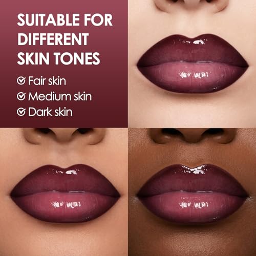 Erinde SET F Lip Liner & Gloss Set - Nourishing Nude & Brown Lip Kit for Women