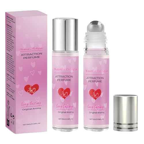 2PCS Pheromone Perfume for Women, Long Lasting Women's Cologne Travel Size, Pheromone Perfumes Attract Men, Roller Ball Design, Portable and Fruity