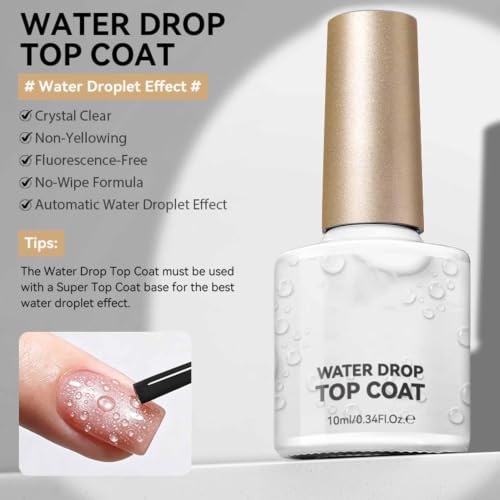 Non-Sticky Gel Top Coat – Shiny Water Drop Finish for Nails