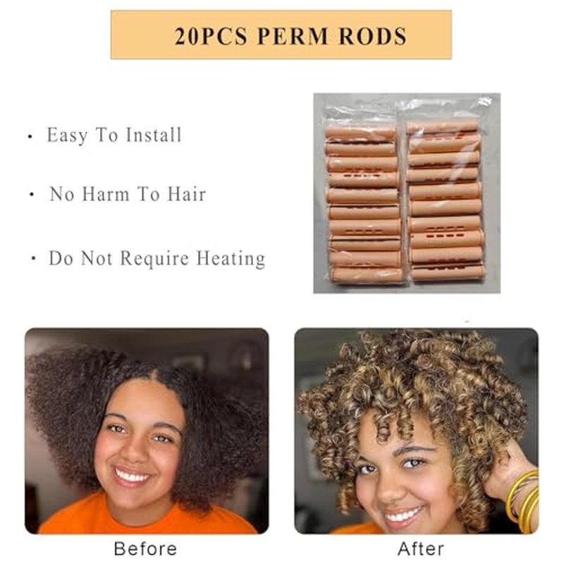 40Pcs Perm Rods Set for Natural Hair - Plastic Wave Rollers