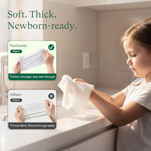 PurComfy Plant-Based Baby Dry Wipes, 4 Pack (240 Count)