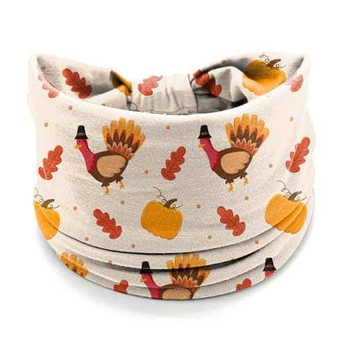 4Pcs Thanksgiving Day Headbands for Women - Turkey Fall Leaves Holiday Hair Bands, Autumn Festive Gift Hair Accessories (Turkey Dinner)
