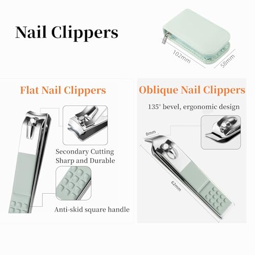 7-Piece Stainless Steel Manicure Set Travel Kit with Zipper