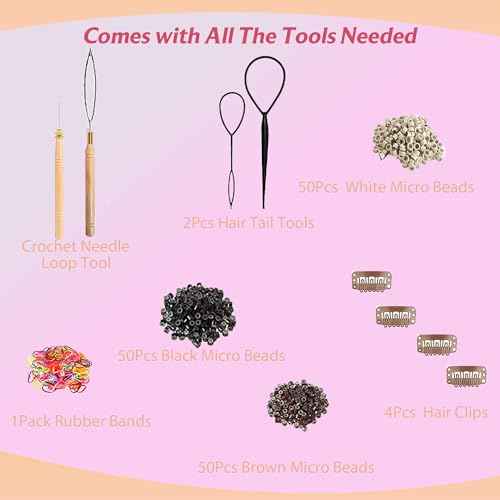 Hair Tinsel Kit (48 Inch,20 Colors,6000 strands), Tinsel Hair Extensions with Tools£¬Heat Resistant Fairy Hair Tinsel Kit for Women Girls Hair Accessories