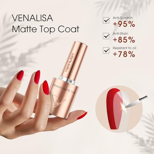 VENALISA Matte Gel Top Coat - No Wipe Soak Off Formula