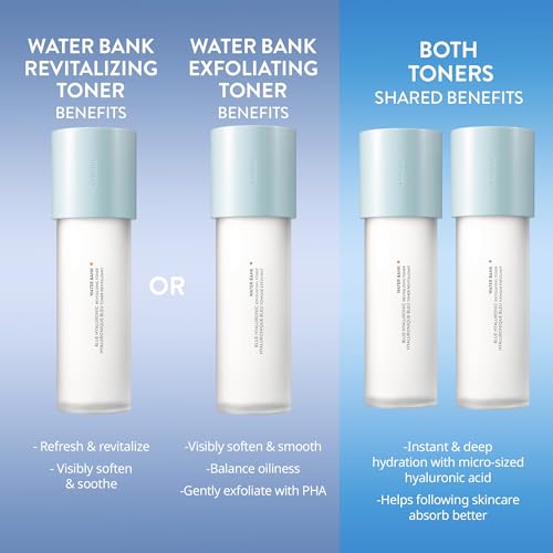 LANEIGE Water Bank Blue Hyaluronic Revitalizing Toner: Beta Glucan, Hydrate and Visibly Soothe