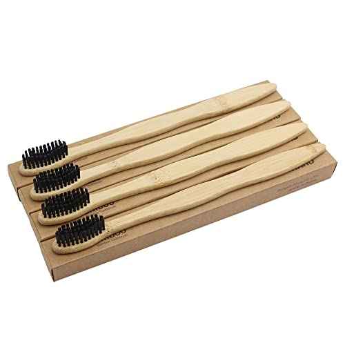 Extra Hard Bamoo Toothbrush 8 Pieces of One Pack Firm Bristles Super Hard Toothbrush