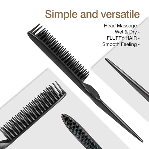 3-Row Flexible Hair Styling Comb Set for Detangling & Curl Defining
