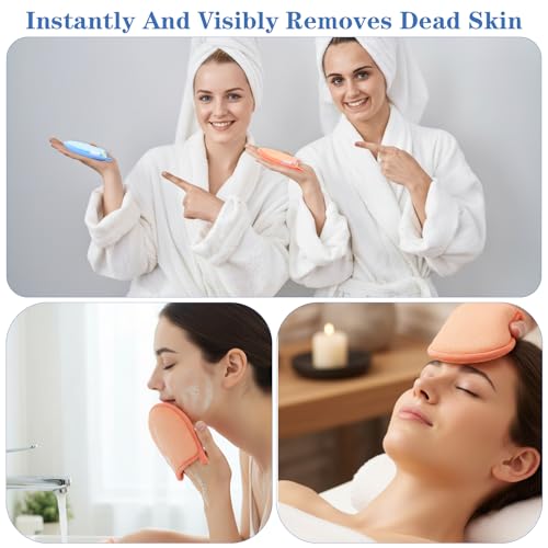 4-Pack Exfoliating Gloves for Face & Body, Plant Fiber Scrubber Mitts