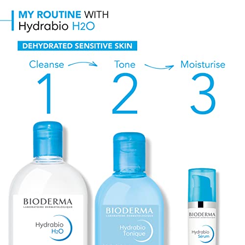 Bioderma Hydrabio H2O Micellar Water Cleansing and Make-Up Removing for Dehydrated Sensitive Skin, 33.4 Fl Oz