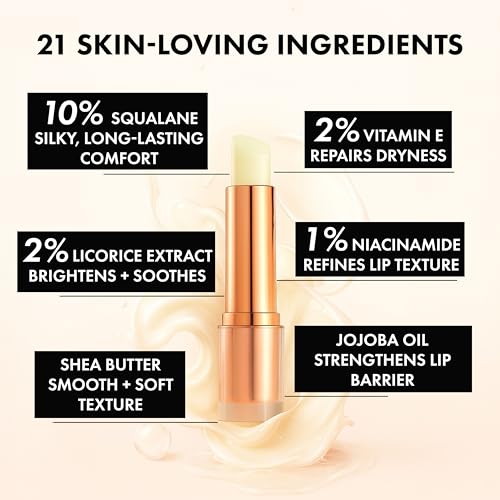 Lip Balm ? Hydrating Lip Repair with Cold-Pressed Oils, 10% Squalane, Vitamin E & Ceramides ? Moisturizing Lip Butter for Dry Cracked Lips ? Clean, Non-Toxic Lips Care for Women ? 004 NT