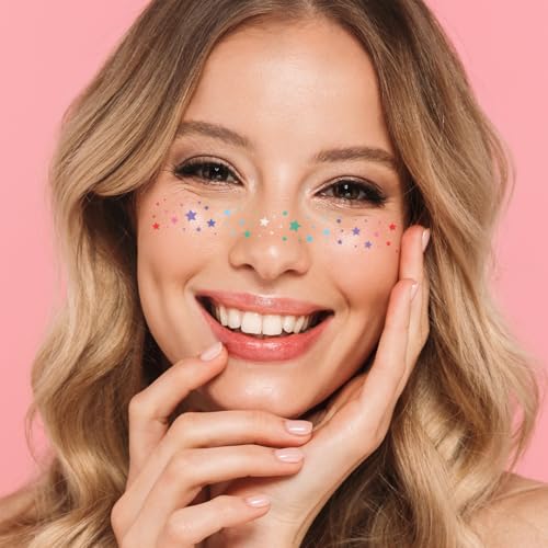 Rainbow Starry Freckles Metallic Temporary Tattoos - 10 Pack