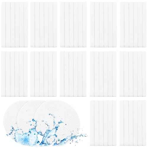 120 Pcs Facial Sponges Compressed,Facial Cleansing Pads,Round Face Cleaning Sponge for Spa,Exfoliating,Face Wash