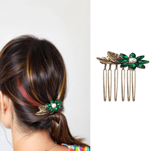 Vintage Hair Combs Set of 6 - Decorative Rhinestone & Pearl