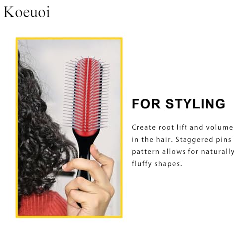 9-Row Curly Hair Brush for Detangling & Styling