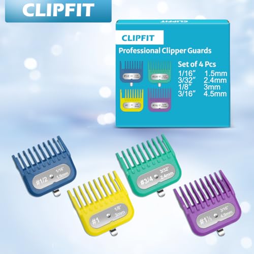 Clipper Guards Set Compatible with Most Wahl Clippers, 4 Piece Set