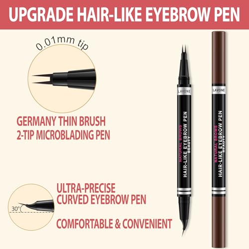 LAVONE Waterproof Eyebrow Pen Kit with Pomade & Brush