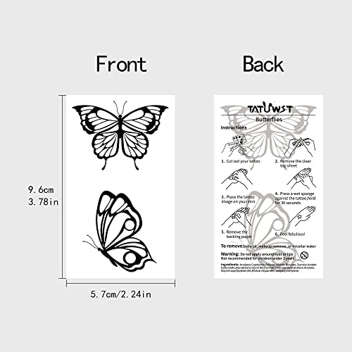 Realistic Temporary Tattoos for Women - 60 Sheets Tiny Small Removable Adult Fake Tattoos,185 Pcs Minimalist Waterproof Inspirational Quotes Words Wild Flower Floral Bouquet Adults Tattoo Stickers