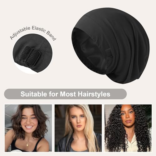 ZHENSILK Adjustable Silk Bonnet for Sleeping - Satin Sleep Cap
