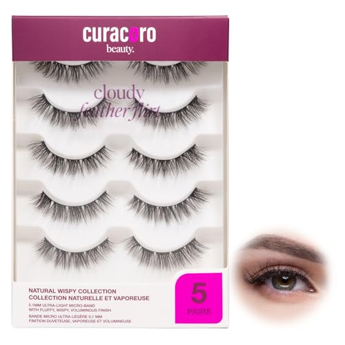 Curacoro Feathered Wispy False Eyelashes 6-14mm (5 Pairs)