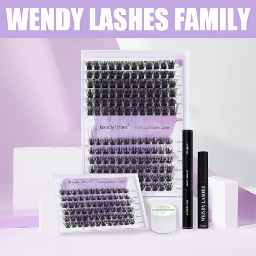 WENDY Lashes D Curl Cluster Lashes DIY Eyelash Extensions 12-16mm