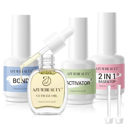 AZUREBEAUTY Dip Powder Liquid Set - 4-Piece Dipping Nail Kit (15ml)