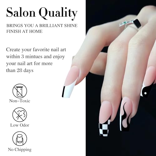 Double Rhythm Black & White UV LED Gel Nail Polish Set - 2 Pcs, 15ml