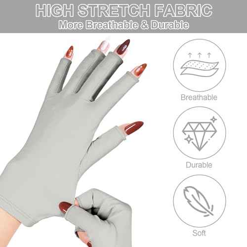 chemotex UV Nail Gloves: Professional UPF50+ Gel Manicure Protection - Art Skin Care Fingerless Gloves for Gel Nail Lamp