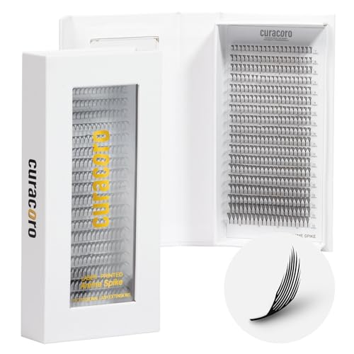 Curacoro Anime Feather Spike Lash Extensions ? 360 Fans Lightweight and Defined Laser-Printed Premade Lash Spikes, Anime Lashes B Curl 9?16mm for Professionals