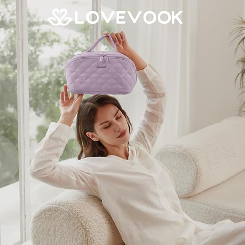 LOVEVOOK Travel Makeup Bag 180° Lay-Flat, 2Pc Set