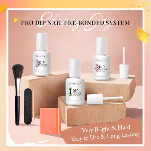 Honey Joy 4-Color Dip Powder Nail Starter Kit with Liquids & Tools