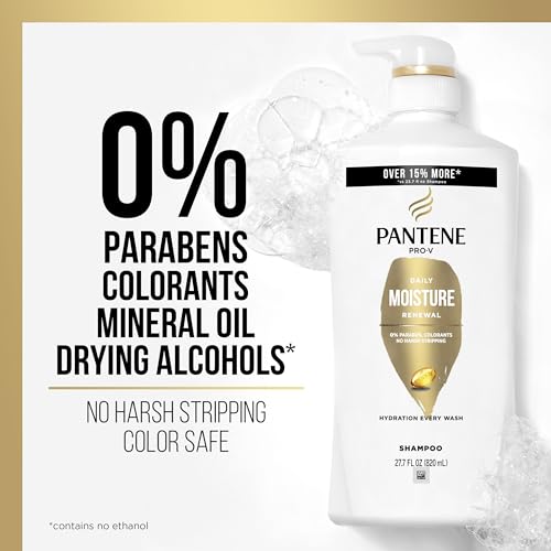 Pantene Shampoo, Conditioner and Hair Treatment Set, Daily Moisture Renewal for Dry Hair, Safe for Color-Treated Hair