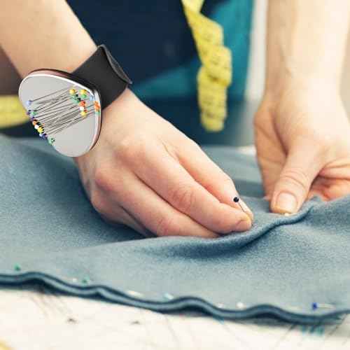 17 Pieces Hair Parting Tools Set Heart, Included 8P Hair Parting Ring 2P Metal Rat Tail Comb 6P Hair Sectioning Clip with 1P Magnetic Wrist Sewing Pin Holder for Braiding (Black)