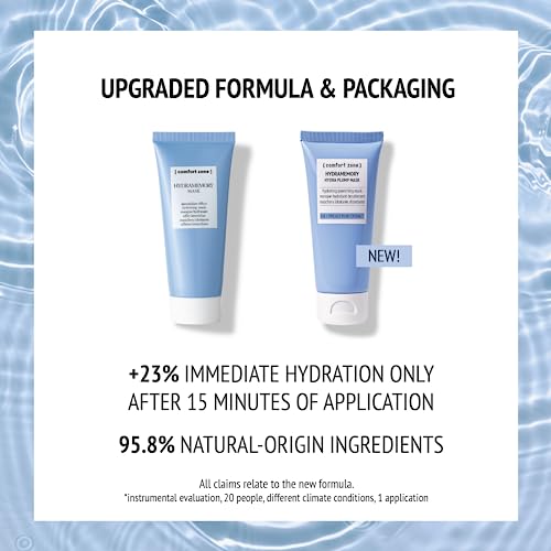 [ comfort zone ] Hydramemory Hydra Plump Mask, Fast Absorbing Rinse Off Treatment, Soothes, Moisturizes, Instant Glow, Vegan, Prickly Pear, Hyaluronic Acid, Dehydrated, 2.03 Fl Oz