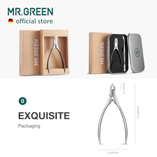 MR.GREEN Professional Cuticle Nipper and Pusher Set with Built-in Spring