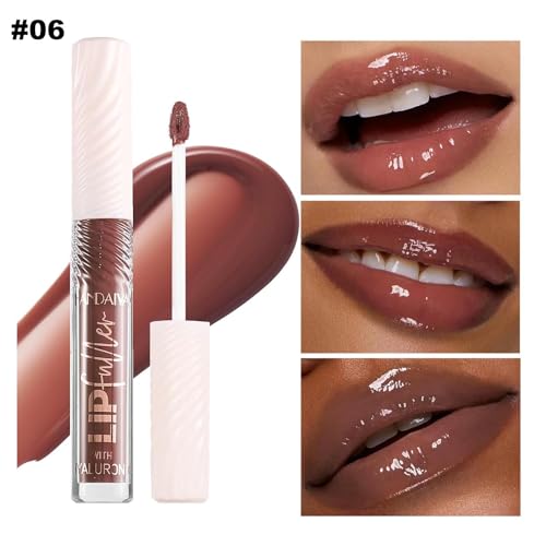 Brown Tinted Lip Gloss with Hyaluronic Acid - High Shine Moisturizing