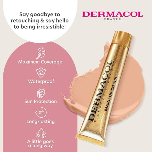 Dermacol - Mini Full Coverage Foundation 13g, Liquid Makeup Matte Foundation with SPF 30, Waterproof Foundation for Oily Skin, Acne, & Under Eye Bags, Long-Lasting Makeup Products Shade- 207