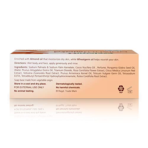 Himalaya Moisturizing Almond Cleansing Bar, Face and Body Soap for Soft Skin, 4.41 oz, 12 Pack