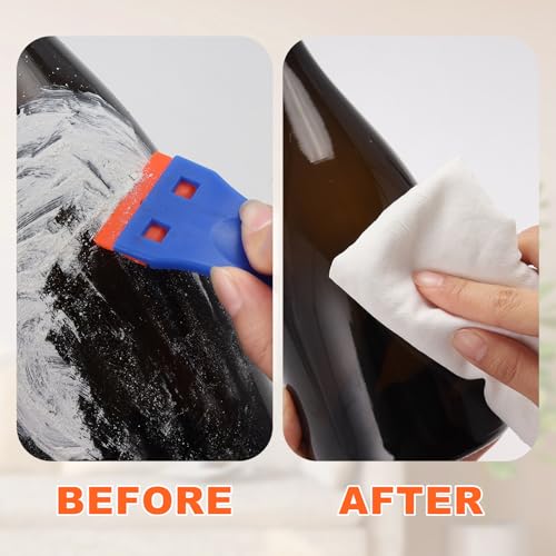 Plastic Razor Blades, 200 Pcs Double Edged Safety Scraper Blades, Plastic Scraper for Cleaning Glass, Removing Stickers,adhesive tape Label,Car decals, Fits Most Standard Scraper, Orange