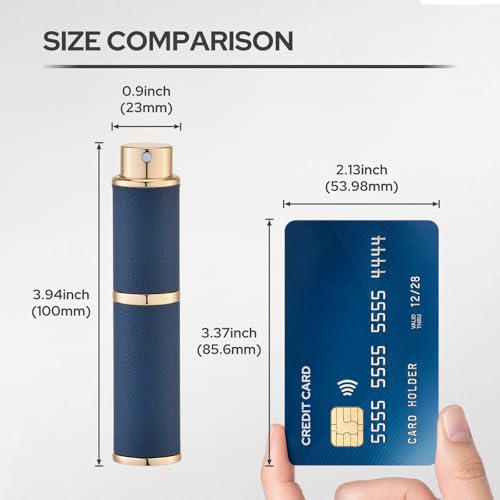 10ml Travel Perfume Atomizer - Refillable Leather Textured Spray Bottle