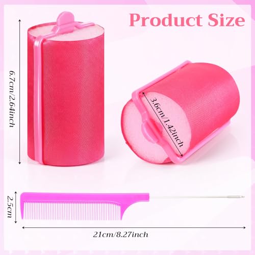 Syhood 18 Pcs Satin Foam Hair Rollers 1.42 Inch