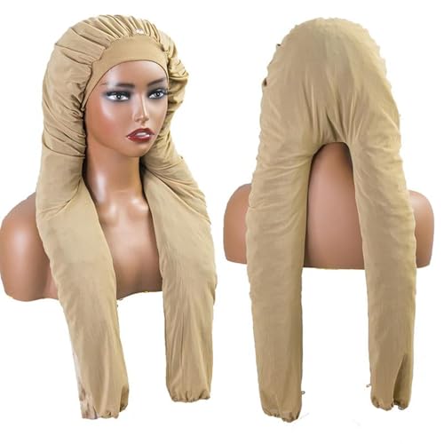 MsFan Braid Bonnet for Sleeping - Long Hair Protective Night Cap - Skin Variation