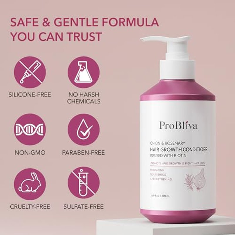 Onion & Rosemary Hair Growth Conditioner - Biotin Infused, 16.9 Fl Oz
