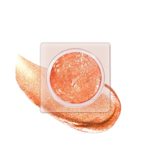 Sparkle Single Eyeshadow Cream, Orange Mousse Glitter Highly Pigmented Eye Shadow, Long-Lasting Blendable Shimmer Eyeshadow, Lightweight Eye Shadow Makeup Palette Christmas Party Gift for Women-08