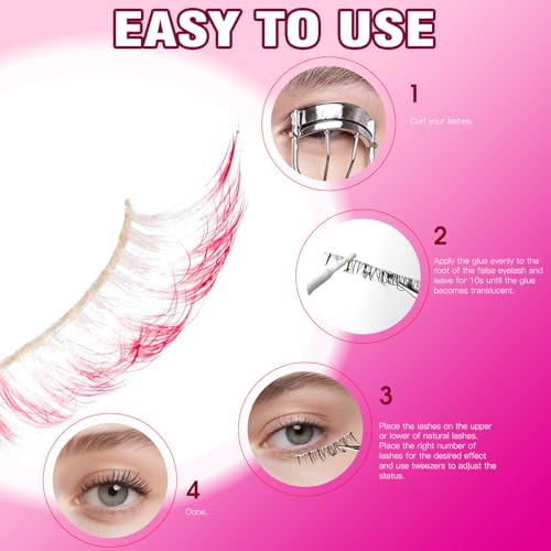 White & Red False Eyelashes for Cosplay