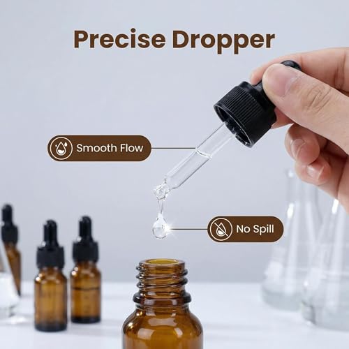 3Pk 10ml Amber Glass Dropper Bottles with Pipettes