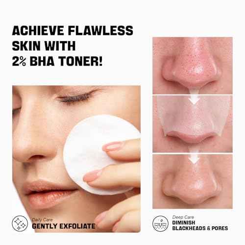 Salicylic Acid Toner, Blackhead Remover, BHA Liquid Exfoliant (CICA, 3.38OZ, Travel Size), ZealSea Pore Minimizer for Face, Gentle Alcohol Free BHA Toner for All Skin with Niacinamide, Redness Relief