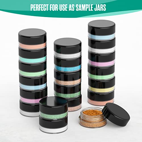 Black Lip Balm Containers 3g Sample Jars 50 Pack - Reusable Small Cosmetic Storage