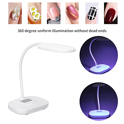 Dioche LED Nail Light Foldable Portable Nail Polish Dryer with Uniform Illumination & Eye Protection for Home Beauty & Nail Salon - 12W, Rechargeable with USB